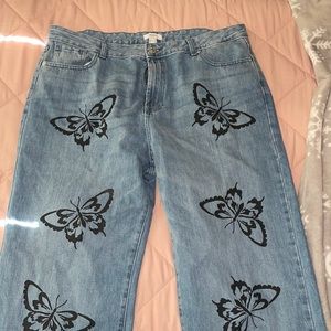 Butterfly straight leg jeans